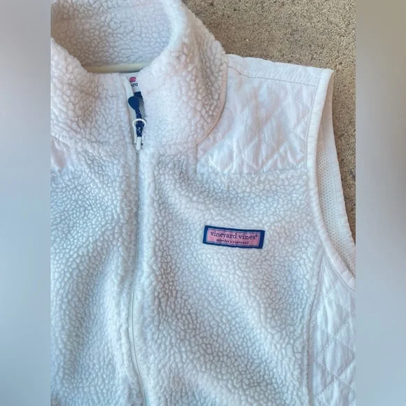 Vineyard vines white Sherpa Fleece Vest Size XSmall - Picture 2 of 5